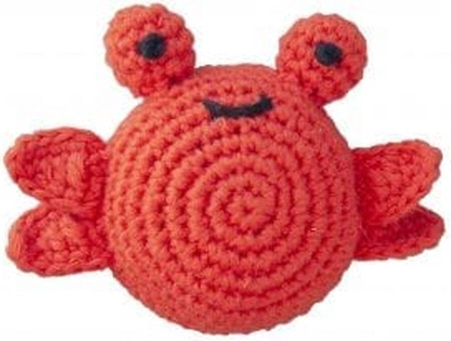 Global Affairs Crochet Rattle Crab Rammelaar Krab Rood