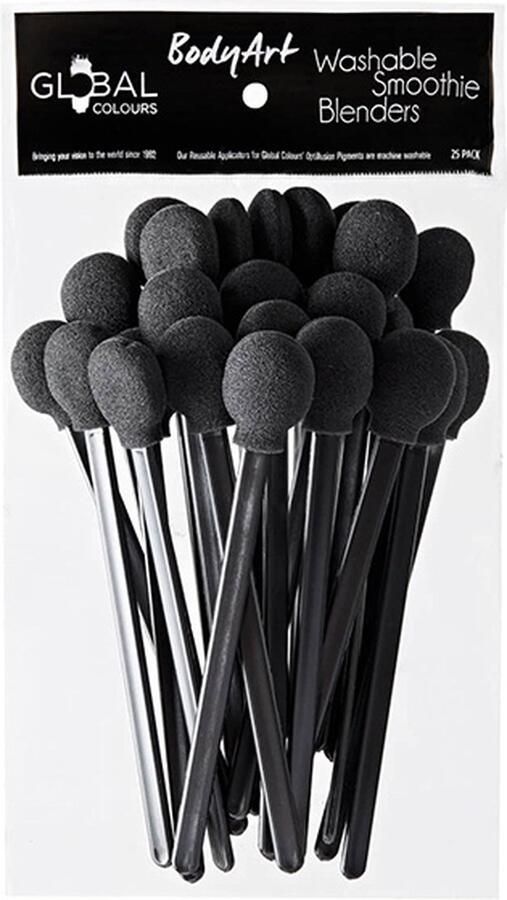 Global Face & Body Art Lollipop Smoothie Blender Rond Zwart 25 Stuks