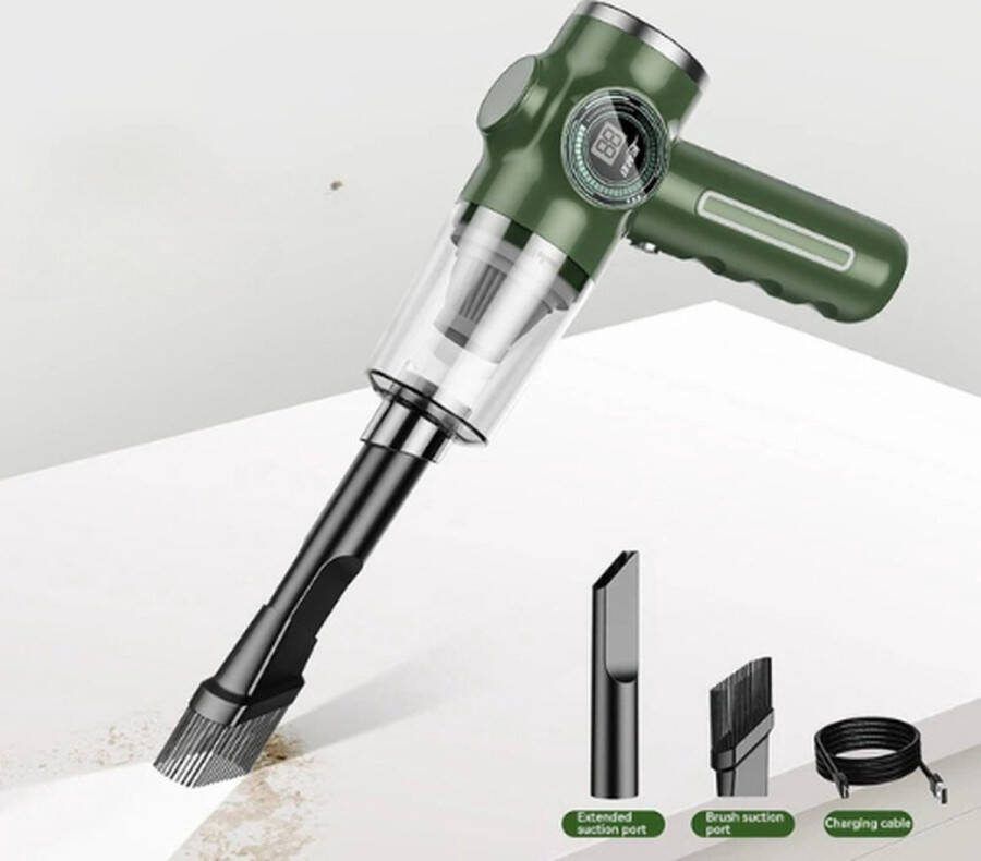 Globe Goods GlobeGoods Auto Stofzuiger Multifunctionele Handstofzuiger 1 filter Draadloos 5 in 1 multifunctioneel Groen