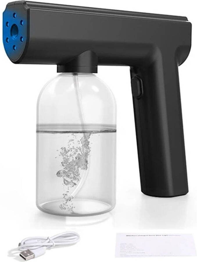 Globe Goods GlobeGoods Elektrische waterspuit Sproeier Verneveling Spray Apparaat Luchtreiniger Desinfectie Aroma -Huishoudelijk 300 ML -Zwart