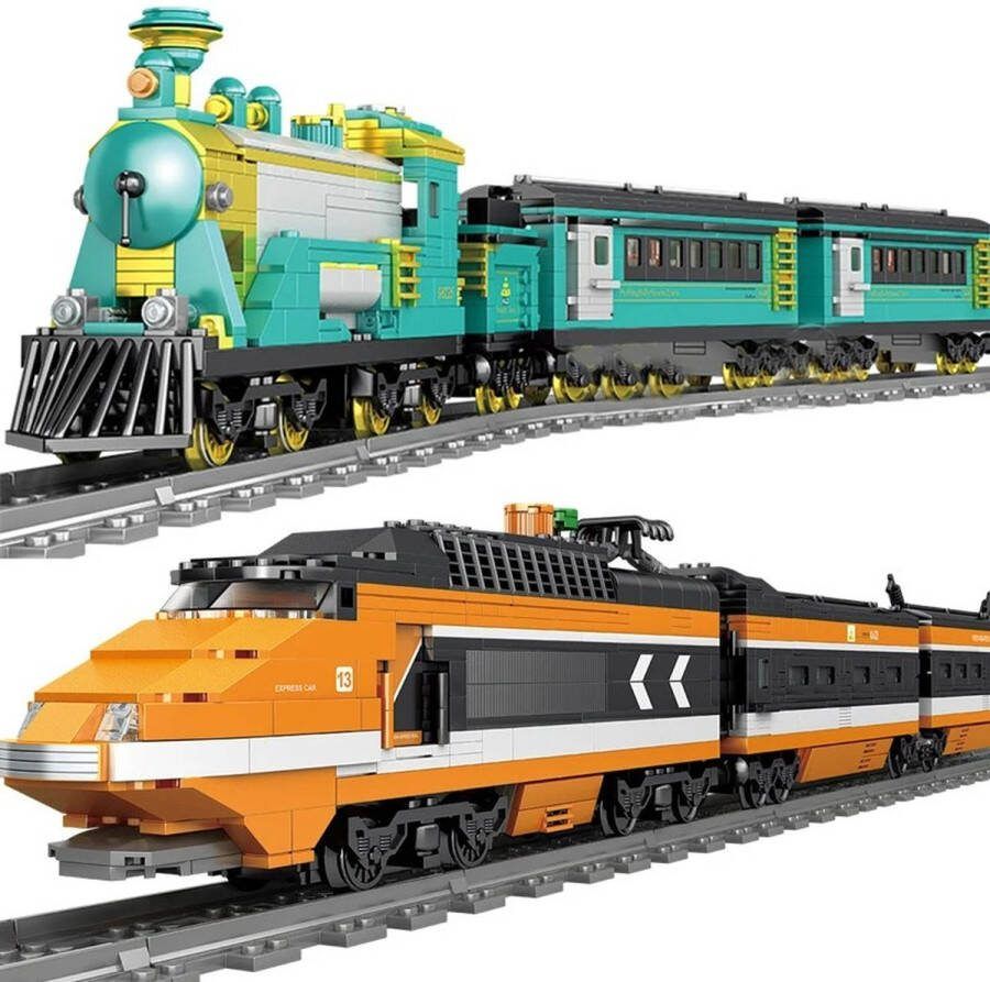 Globe Goods GlobeGoods High Tech Spoorlijn Speelgoedtrein Aandrijflijn Bouwstenen Metro Voertuig Speelgoed Steam train