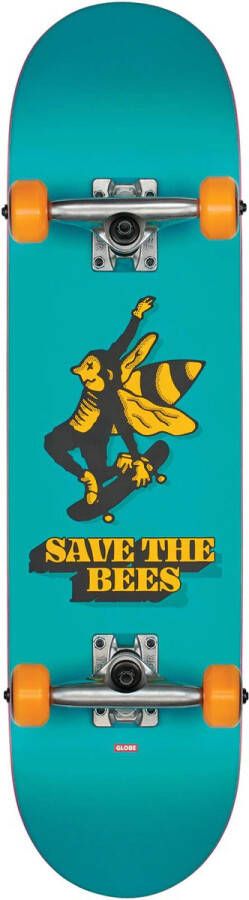 Globe Kids Save The Bees 7.6 compleet skateboard blue