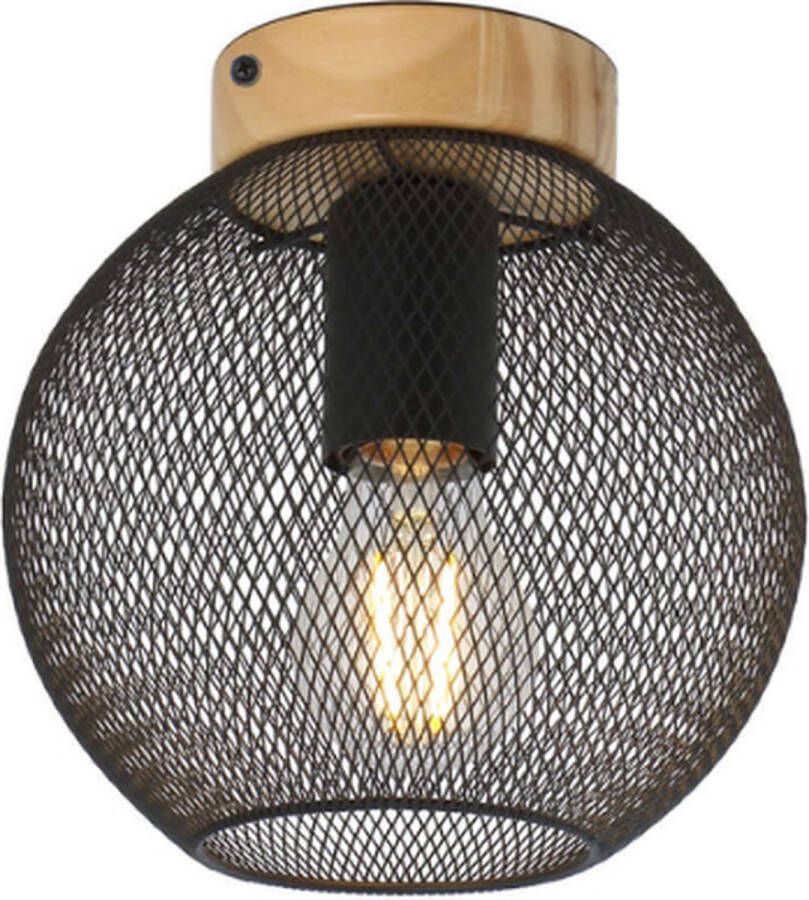 Globo Plafondlamp Modern interieur Bruin Ø:20cm H:20cm E27 Voor Binnen Hout Plafondlampen Slaapkamer Kinderkamer Woonkamer Plafonnieres