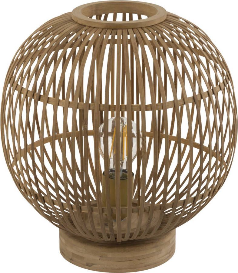 Globo Tafellamp Modern interieur Bruin H:33.5cm Ø:30cm E27 Voor Binnen Bamboe Tafellampen Bureaulamp Bureaulampen Slaapkamer Woonkamer Eetkamer