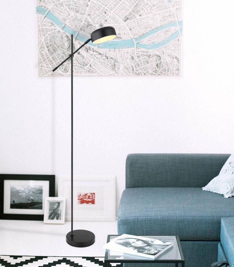 Globo Vloerlamp Modern interieur Zwart H:139cm E14 Voor Binnen Metaal Vloerlampen Staande lamp Staande lampen Woonkamer Slaapkamer