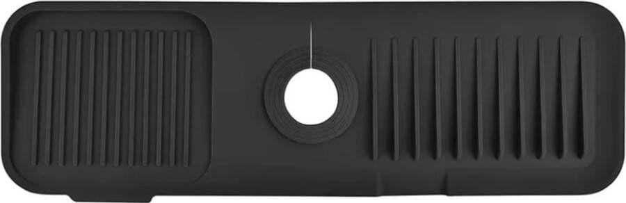 GLODI GOODS Siliconen afdruipmat kraan zwart – Kraanmat 45x14cm – Keukenmat Barmat