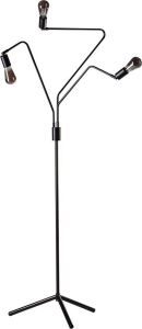 Gloeilicht- ETH Vloerlamp Viper 164cm Zwart