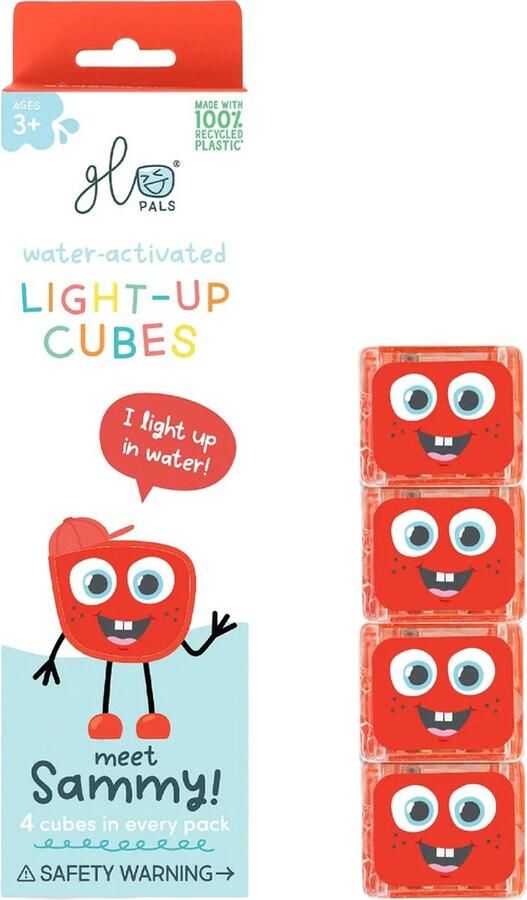 Glopals Glo Pals Sammy Light Up Sensory Cubes Rood Kunststof 4 Stuks