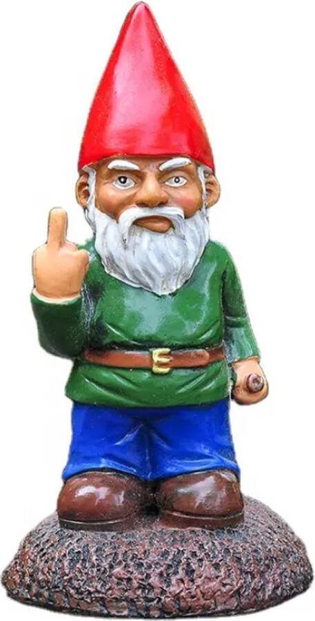 GnomeFlipper Tuinkabouter Middelvinger Fuck You Kabouter 15 CM Tuinkabouter Grappig Kabouter Middelvinger Tuinkabouters voor Buiten