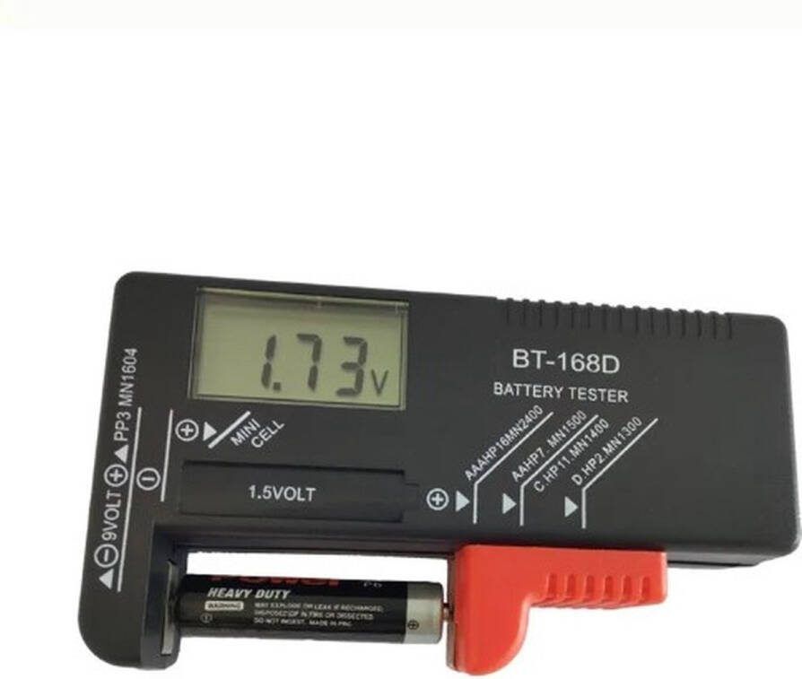 Go Gadget Batterijtester Geschikt voor verschillende soorten batterijen BT-168D