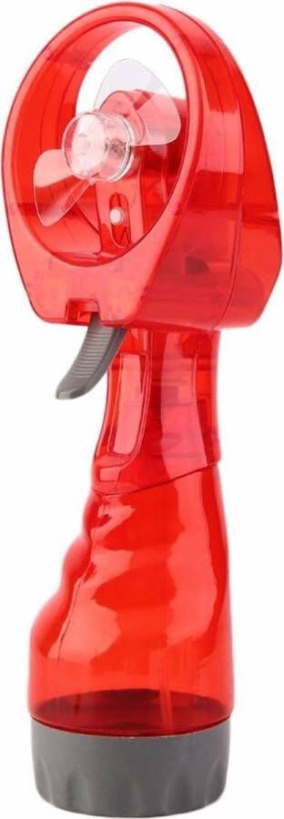 Go Gadget Draagbare handventilator met mist spray inclusief waterreservoir verkoeling met water waterspray tafelventilator rood