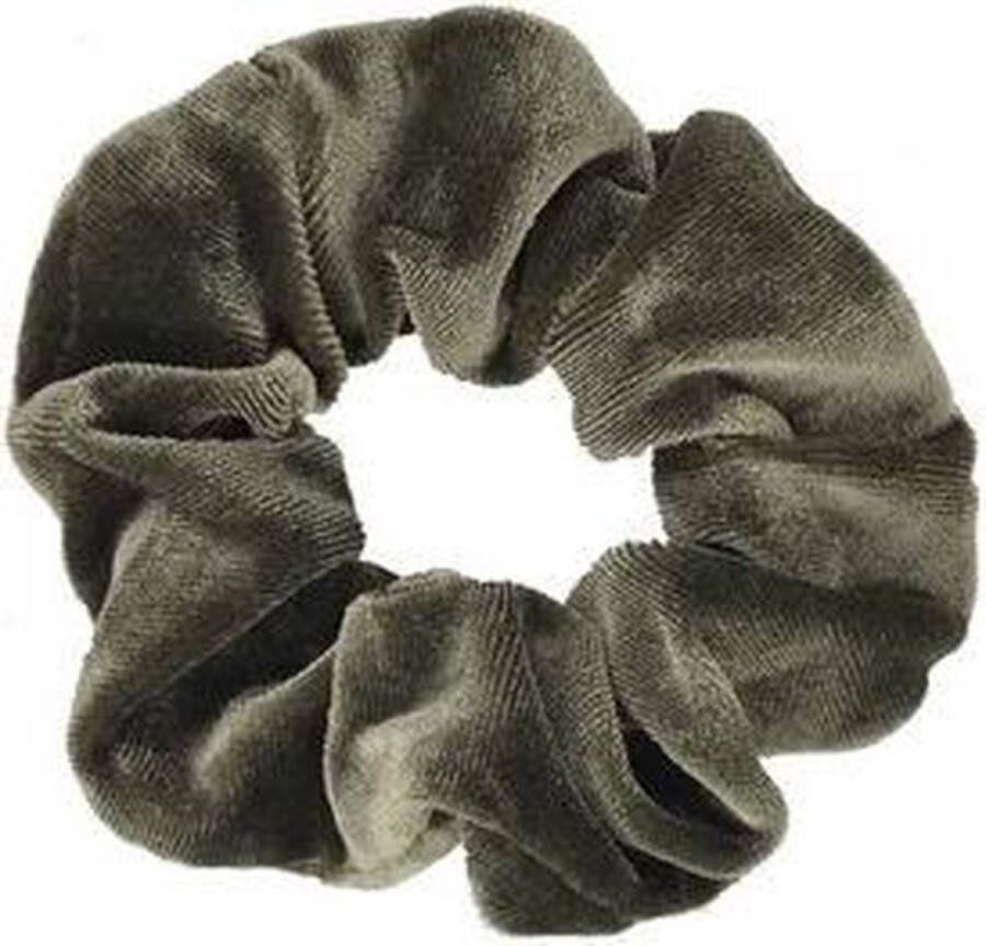 Go Gadget Fluwelen scrunchie haarelastiek leger groen