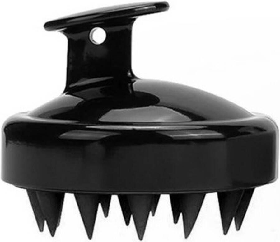 Go Gadget Haarborstel Massageborstel Anti-roos Haargroei Rond Siliconen Scalp Massager Zwart