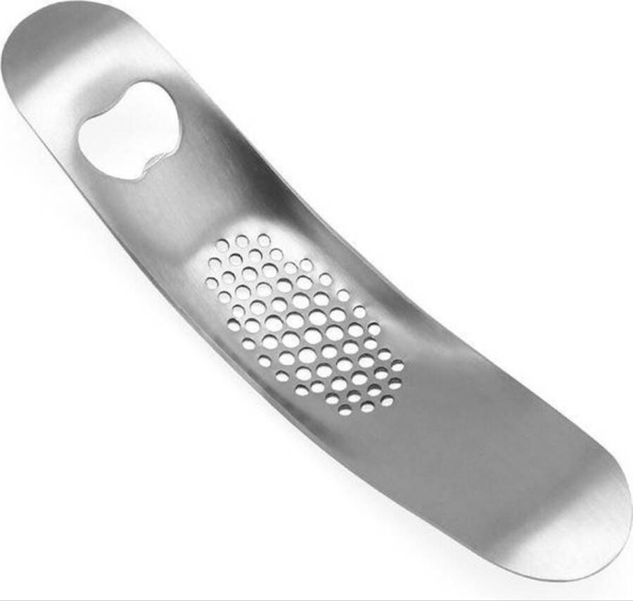Go Gadget Knoflookpers Met bieropener RVS Zilver