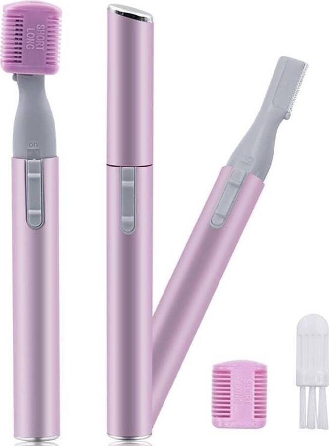 Go Gadget Mini trimmer op batterijen geschikt voor bikinilijn wenkbrauwen gezicht roze