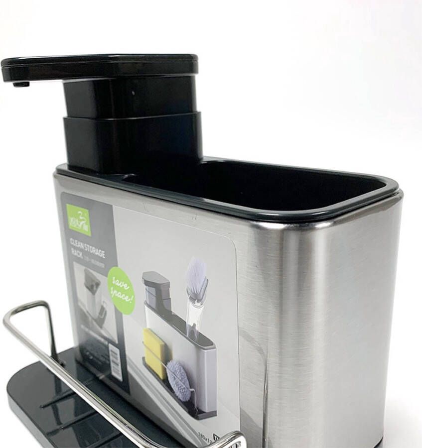 Go Gadget RVS Keuken Organizers: Gootsteen Organizer Vaatdoekhouder Afdruipbakje Zeepdispenser.
