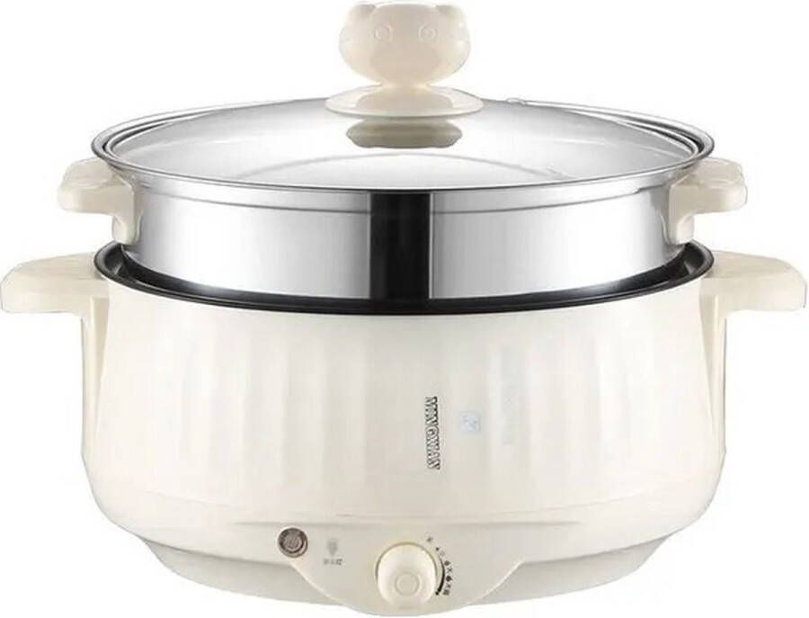 Go-shipping BALASHOV Go-shipping Rijstkoker Multicooker 1.7 Liter Crockpot Non Stick Steam Cooker Rijstkoker Met Stomer 220V Wit Zilver