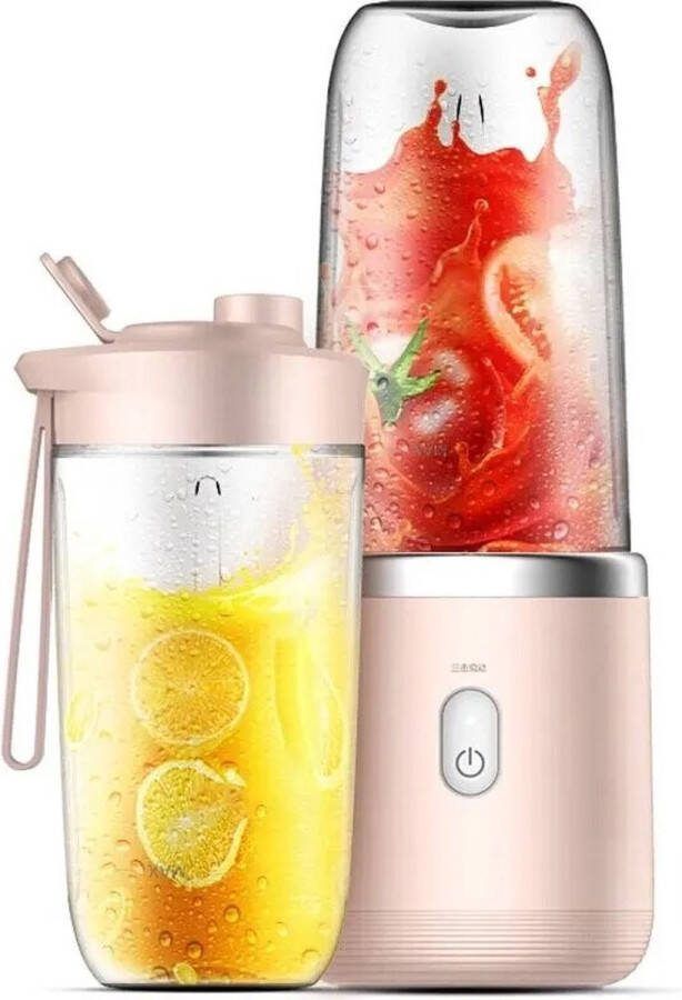Go-shipping Draagbare blender Fruitmixer Mini Blender Milkshaker Portable 400ML Eiwitshake Blender To Go Sapmaker Roze