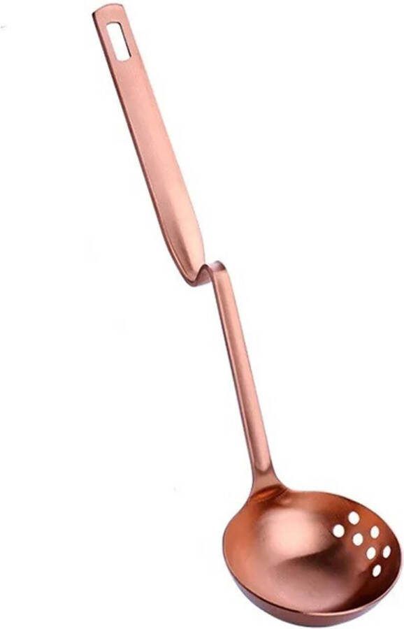 Go4pro RVS Soeplepel Sauslepel Rosé Met Gebogen Arm houder keukengerei