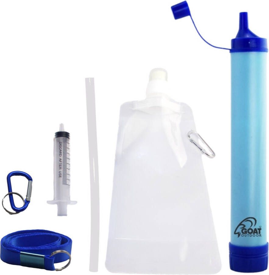 GOAT Outdoor GOAT Outdoor Personal Waterfilter Straw Complete set Water filter Survival BPA-vrij
