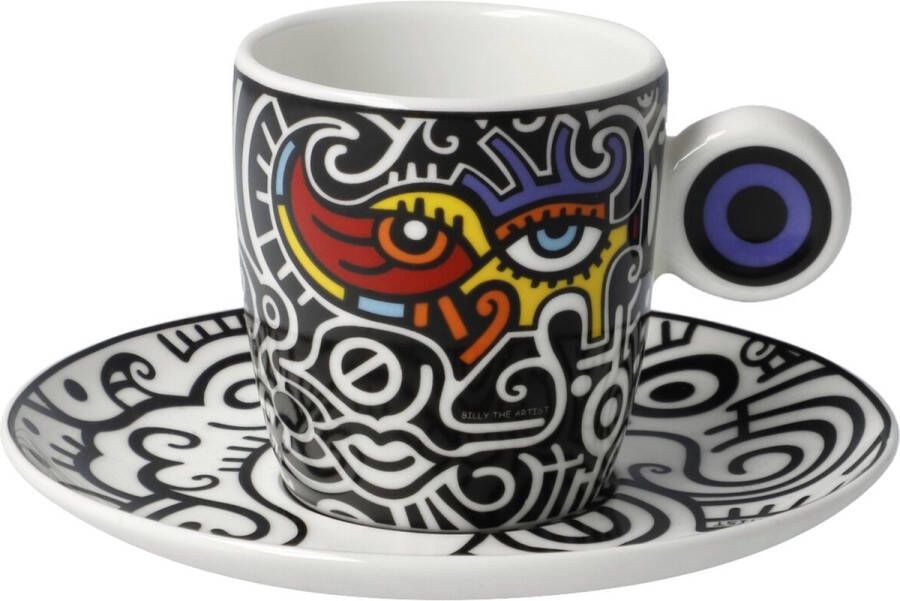 Goebel: Billy the Artist Goebel Billy The Artist Kop en schotel Espresso Bright Eyes II Porselein 12cm 100ml