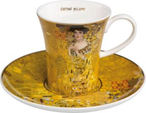 Goebel Gustav Klimt | Kop en schotel Adele Bloch-Bauer | Porselein 100ml met echt goud