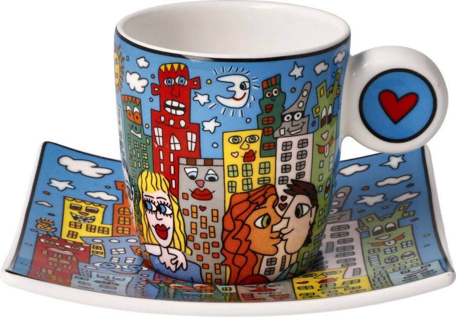 Goebel James Rizzi Kop en schotel Espresso Summer in the City Porselein 10cm 100ml