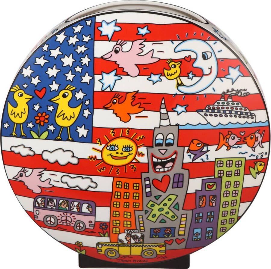 Goebel James Rizzi | Vaas Living in the USA 30 | Pop Art porselein 30cm