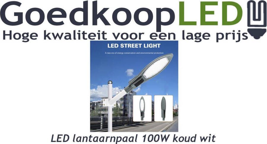 GoedkoopLED LED lantaarnpaal 100W koud wit