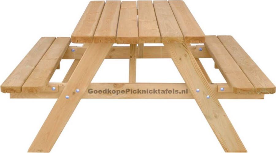 GoedkopePicknicktafels.nl 150cm Lange Picknicktafel Tuintafel 4 persoons Deluxe 150cm Lang Geïmpregneerd Grenen Hout!