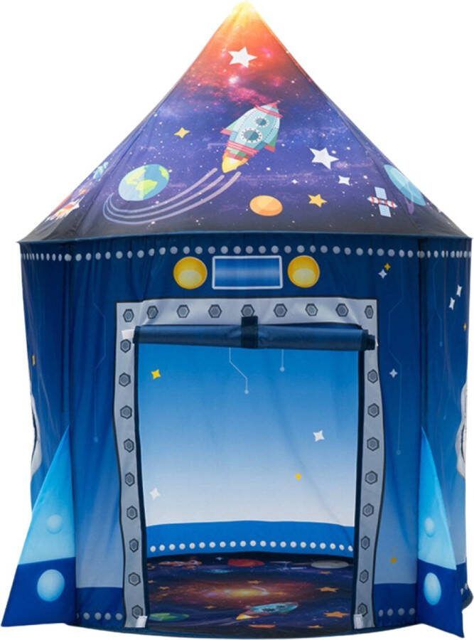Gofun Starshuttle Speeltent 100 x 135 cm Voor Kinderen Vanaf 3 Jaar Buiten en Binnen Speeltentje Raket Blauw