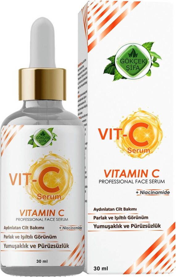 GÖKÇEK ŞİFA Vitamine C Serum Professioneel Gezichtsserum 30 ml Speciale formule rijk aan antioxidanten en vitamine C die de huid onmiddellijk verheldert Face Serum