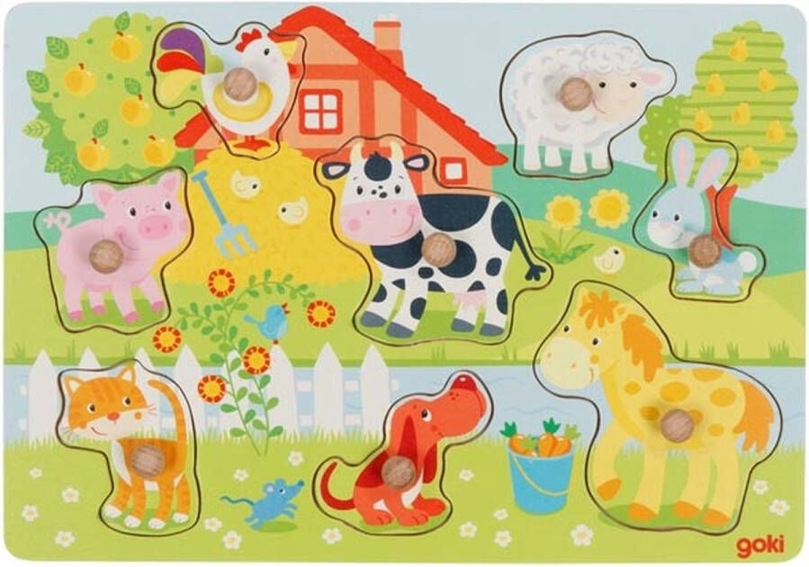 Goki 57392 Contourpuzzel 8 stuk(s) Dieren