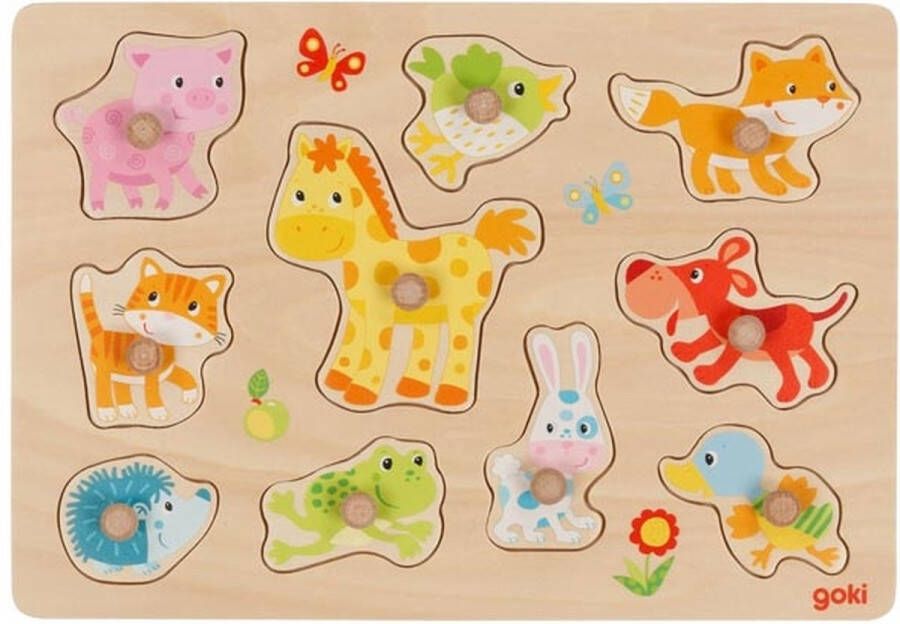 Goki 57393 Contourpuzzel 10 stuk(s) Dieren