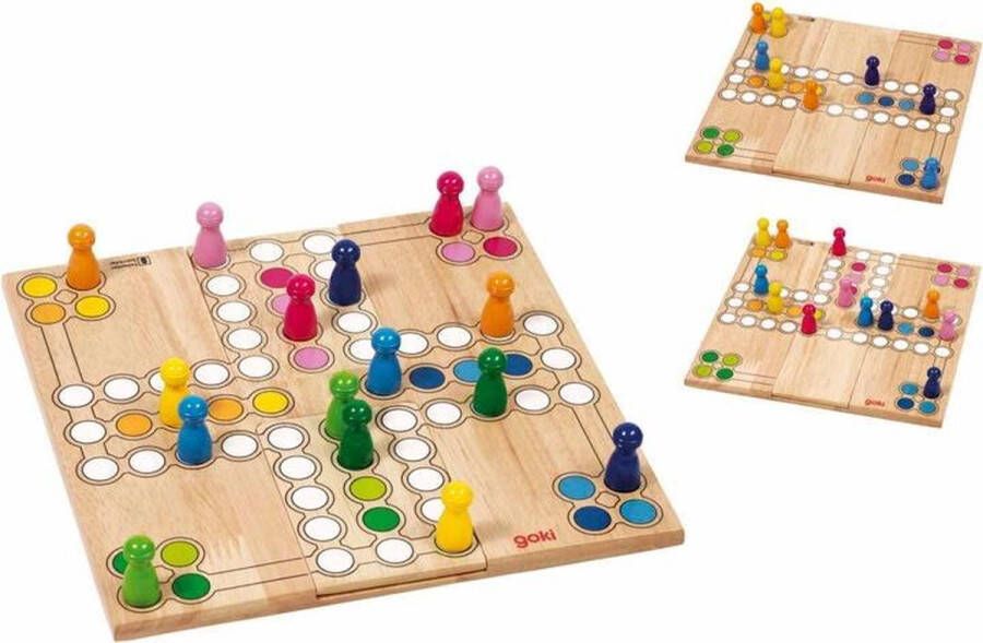 Goki Bordspel: Ludo 24x24cm speelveld kan aangepast worden aan