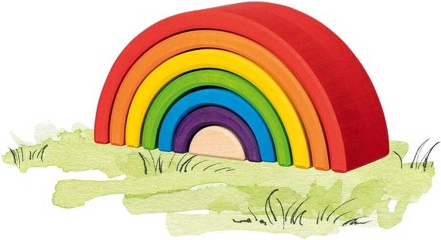 Goki Houten Bouwblokken Regenboog 5dlg