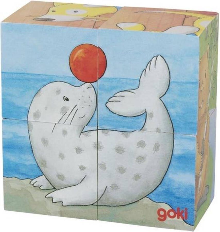 Goki Puzzel Baby Dieren 4-delig hout