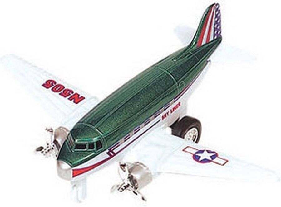 Merkloos Dubbele Propeller Vliegtuig Groen 12 Cm Speelgoed Vliegtuigen