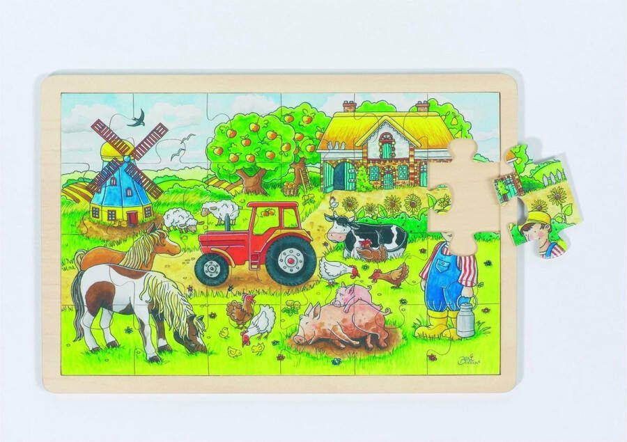 Goki Houten Puzzel: Boerderij Van Miller 24-delig