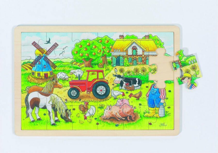 Goki Houten Puzzel: Boerderij Van Miller 24-delig