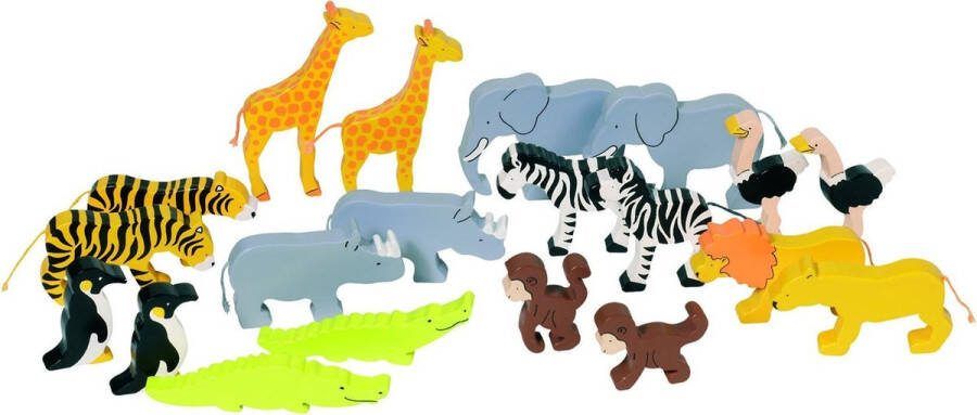 Goki Figuren van hout: SET DIEREN VAN AFRIKA L3 5-7 5cm bevat 20