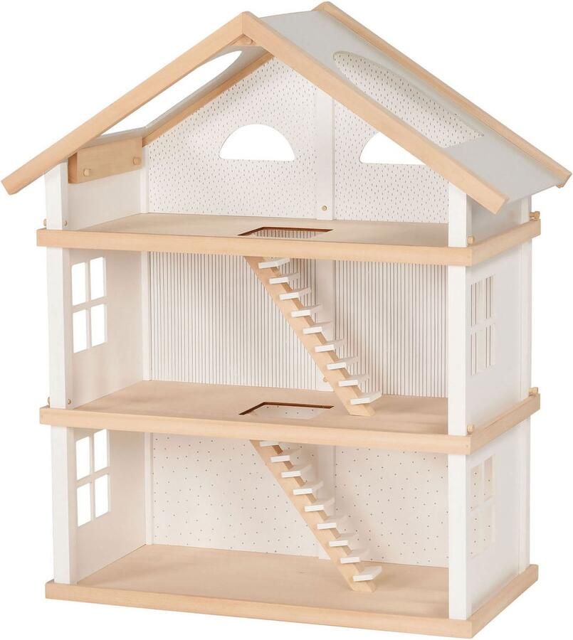 Goki Houten Poppenhuis Modern Living met 3 Verdiepingen