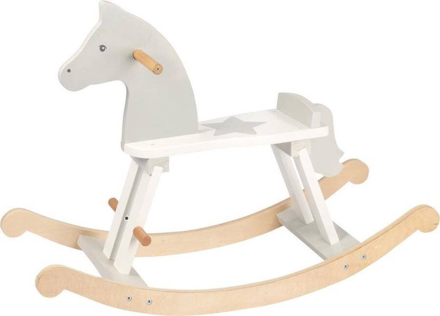Goki Hobbelpaard Junior Hout 78 Cm Wit grijs