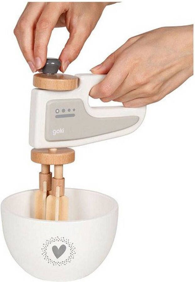 Goki Houten Handmixer met Kom 2ldg