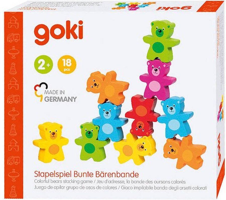 Goki Houten Kleuren Beren Stapelspel 9dlg