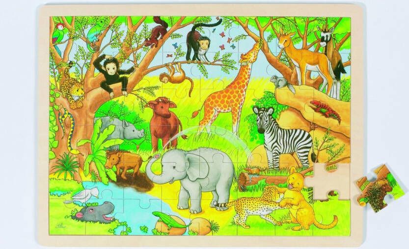 Goki legpuzzel Afrika junior hout 48 stukjes