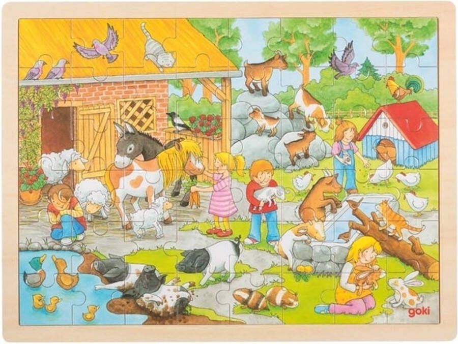 Goki Houten Legpuzzel Kinderboerderij 48st