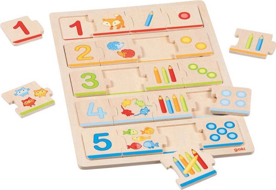 Goki Houten Legpuzzel Leren Tellen 20st