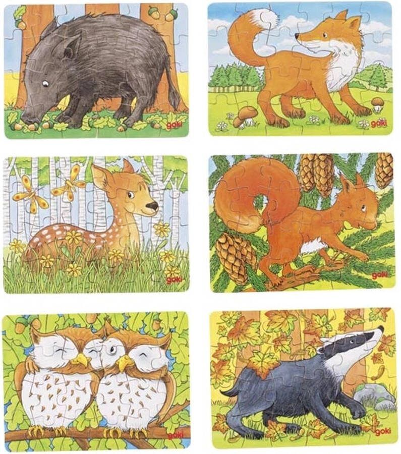 Goki Houten Mini Puzzel Bosdier 24st