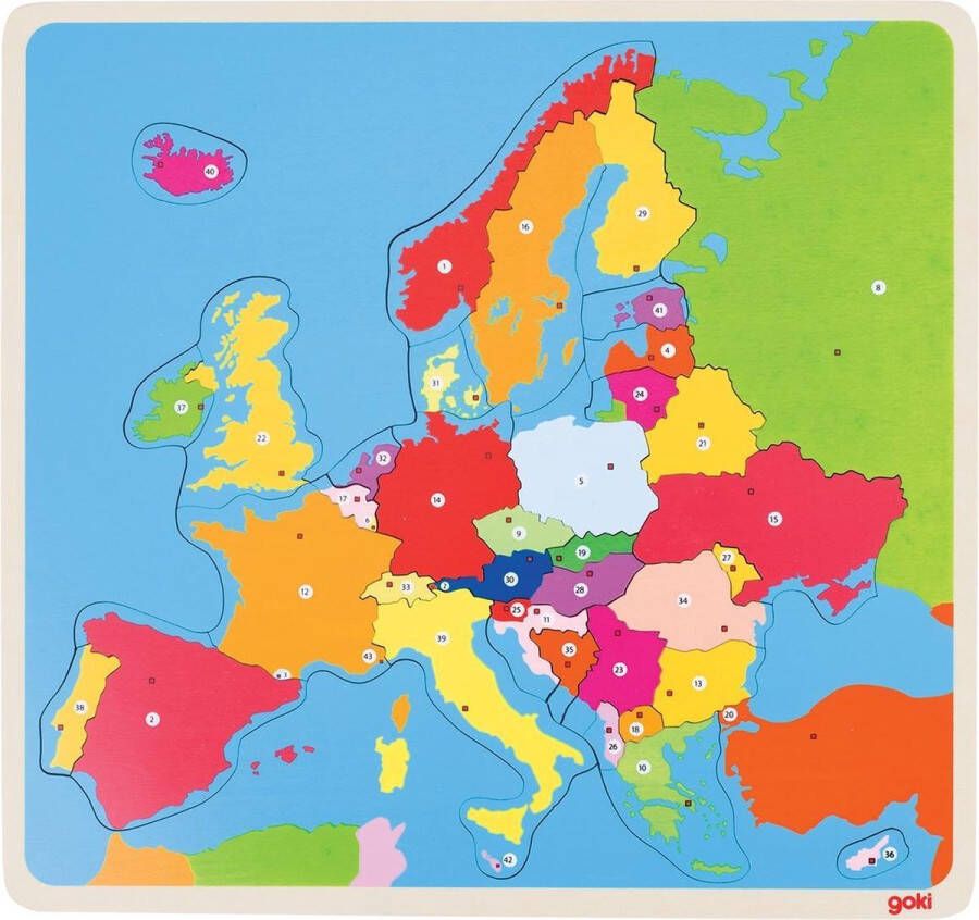 Goki houten puzzel Europa 35 stukjes